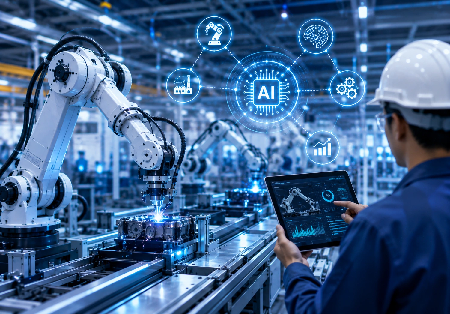 The Evolution of AI and Robotics in Discrete Manufacturing for a Smarter Future